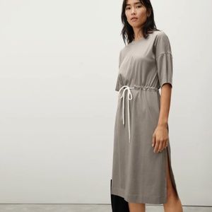 The Luxe Cotton Tie-Front Tee Dress